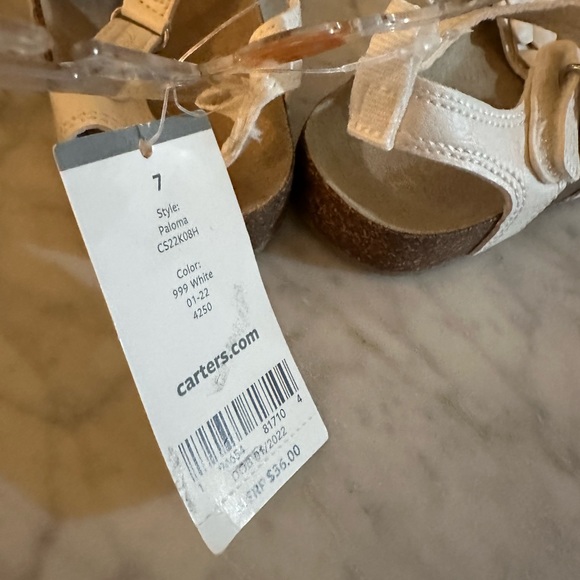NWT Carter kids sandals. Style: Paloma size 7 - Picture 4 of 4